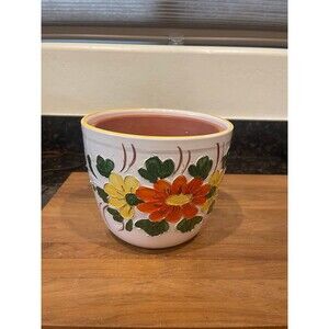 Made In Italy Vintage Hand Painted Flower Pot